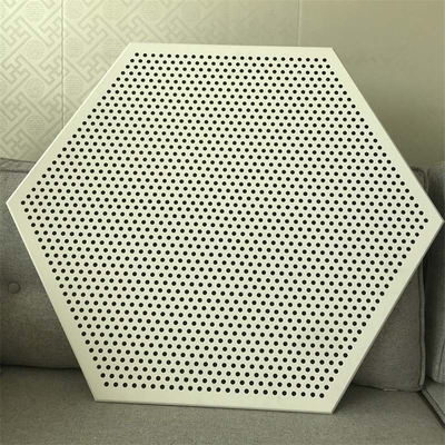 Customized Metal False Acoustic Ceiling Tile Perforated Clip In Hexagonal